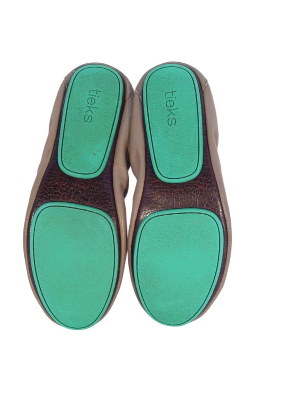 TIEKS $210 Taupe Leather Ballerina Ballet Flats Foldable Shoes 7 - Picture 6 of 6
